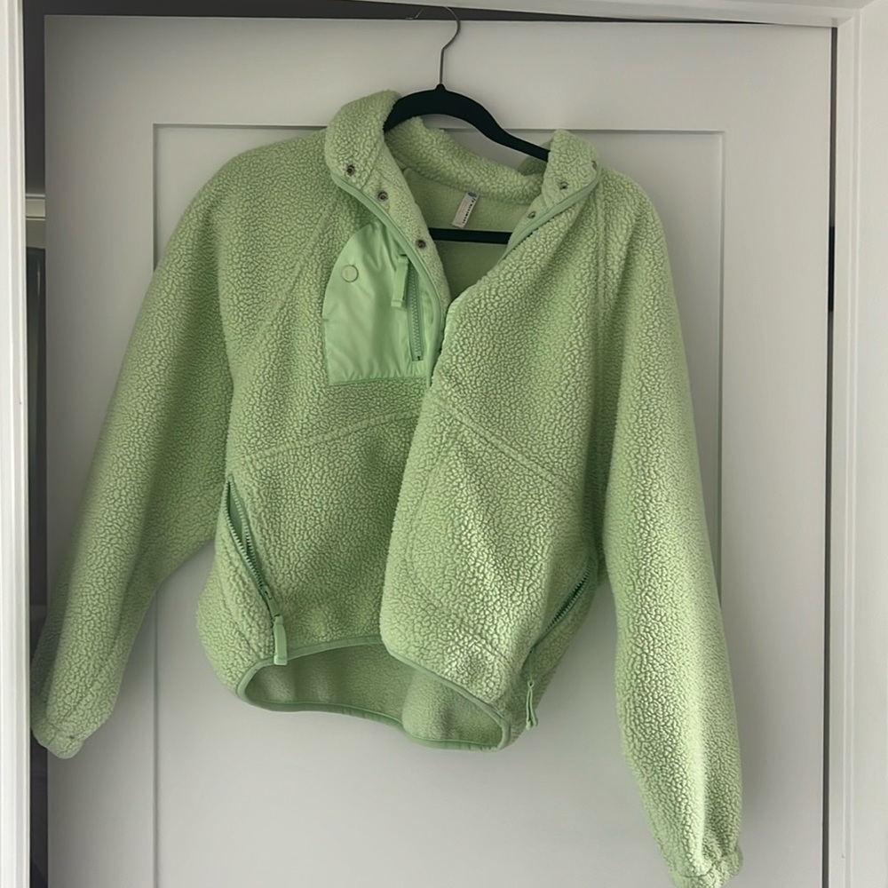 FREE PEOPLE MOVEMENT Hit The Slopes Fleece Jacket Green XS